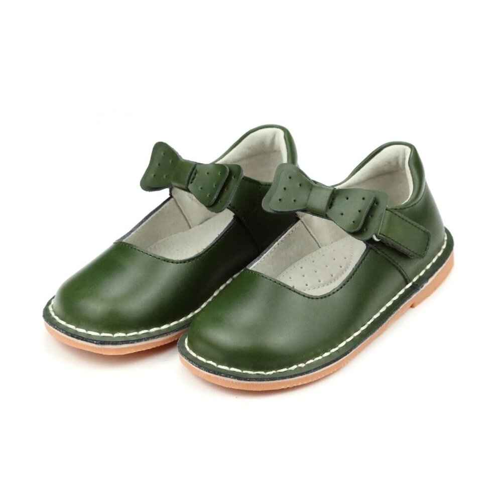 L'Amour Iris Bow Strap Mary Jane Green Toddler size 6